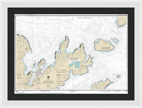 Nautical Chart-16528 Unalaska Bay-akutan Pass - Framed Print