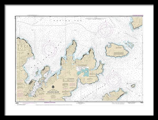 Nautical Chart-16528 Unalaska Bay-akutan Pass - Framed Print