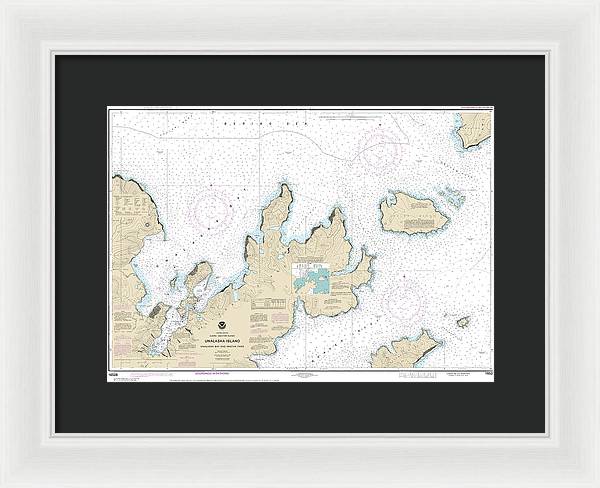 Nautical Chart-16528 Unalaska Bay-akutan Pass - Framed Print