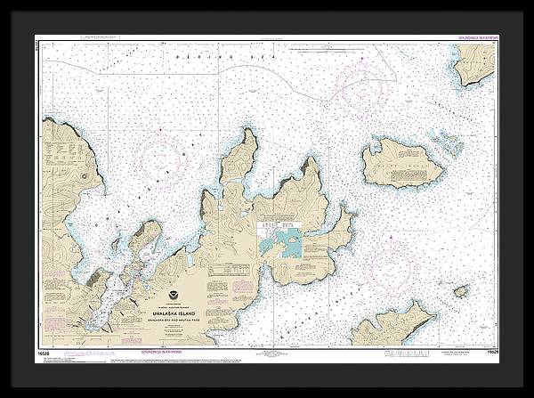 Nautical Chart-16528 Unalaska Bay-akutan Pass - Framed Print