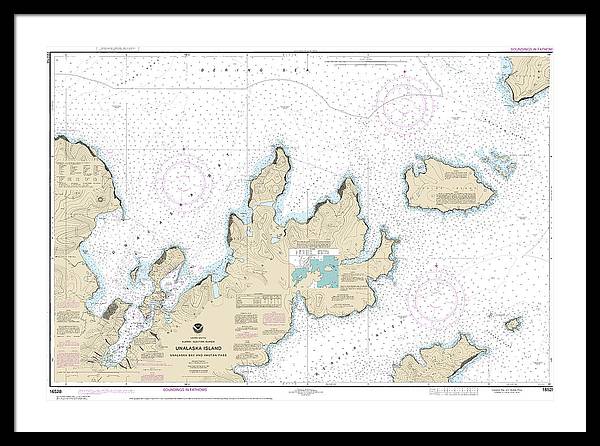 Nautical Chart-16528 Unalaska Bay-akutan Pass - Framed Print