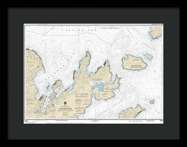 Nautical Chart-16528 Unalaska Bay-akutan Pass - Framed Print