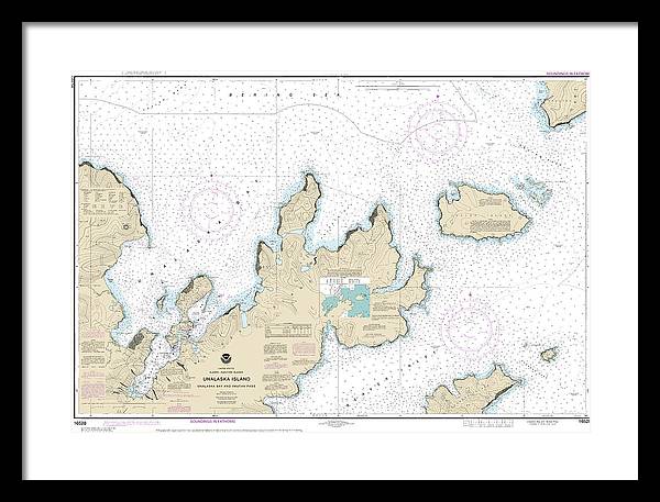 Nautical Chart-16528 Unalaska Bay-akutan Pass - Framed Print