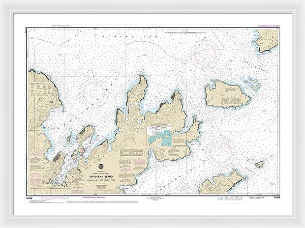 Nautical Chart-16528 Unalaska Bay-akutan Pass - Framed Print