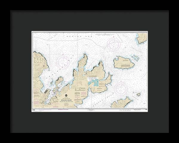 Nautical Chart-16528 Unalaska Bay-akutan Pass - Framed Print