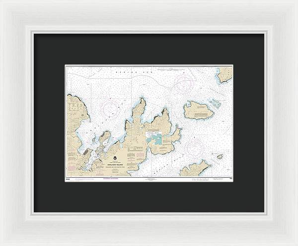 Nautical Chart-16528 Unalaska Bay-akutan Pass - Framed Print