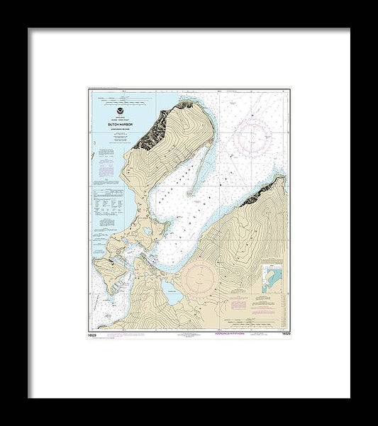 Nautical Chart-16529 Dutch Harbor - Framed Print