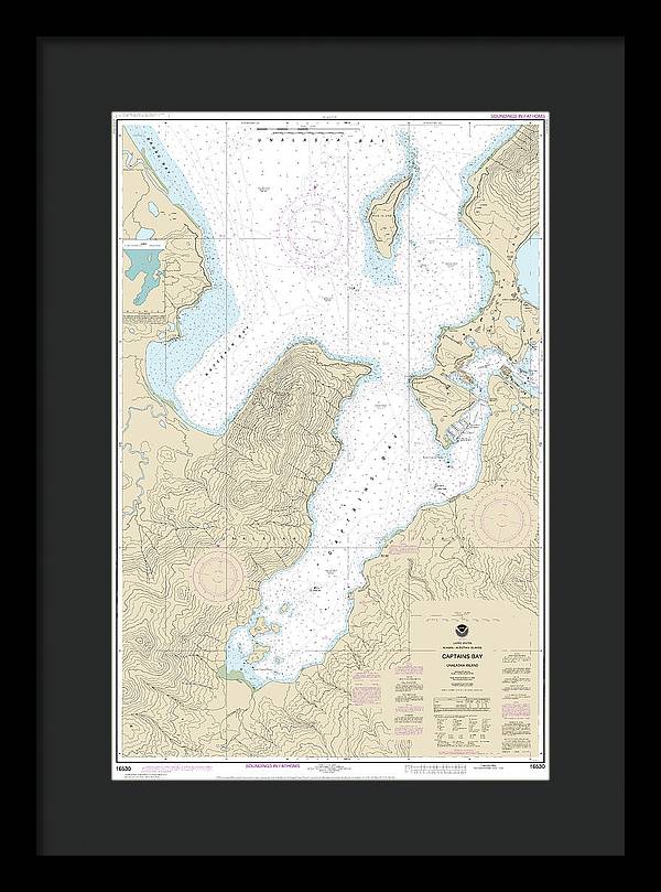 Nautical Chart-16530 Captains Bay - Framed Print