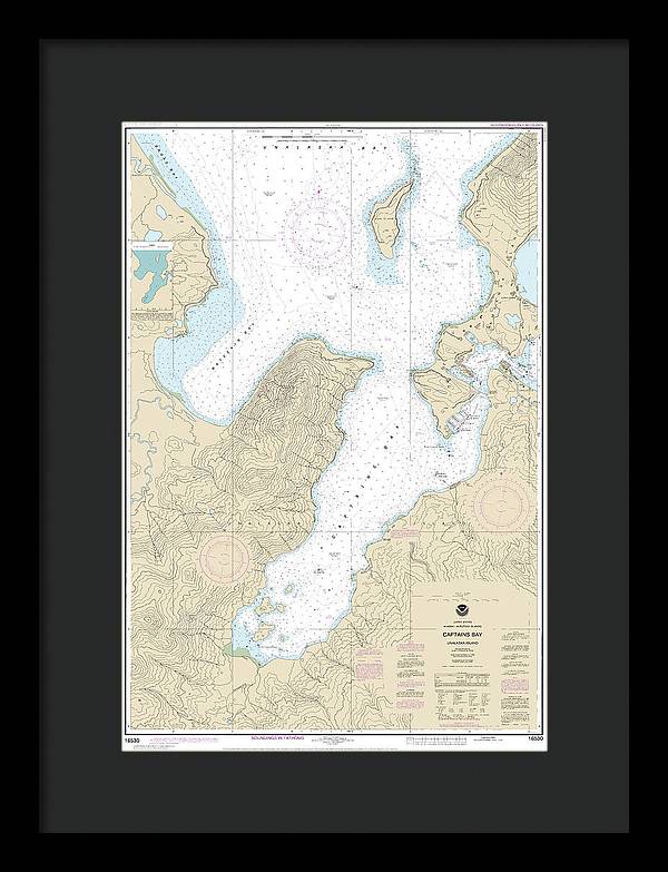 Nautical Chart-16530 Captains Bay - Framed Print