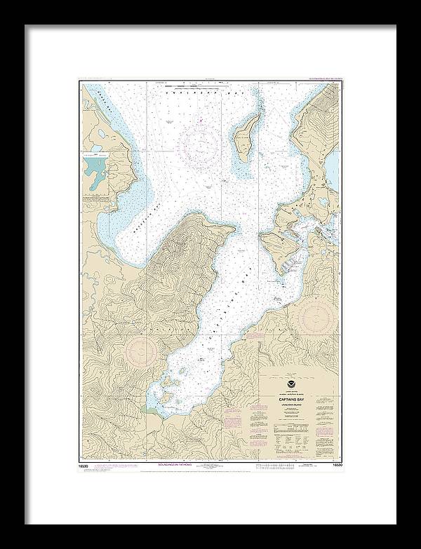 Nautical Chart-16530 Captains Bay - Framed Print