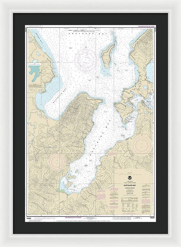 Nautical Chart-16530 Captains Bay - Framed Print