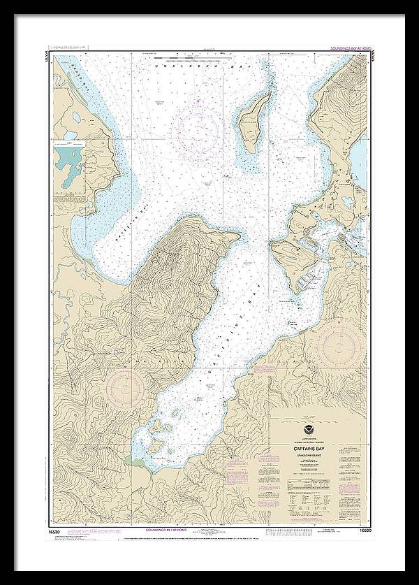 Nautical Chart-16530 Captains Bay - Framed Print