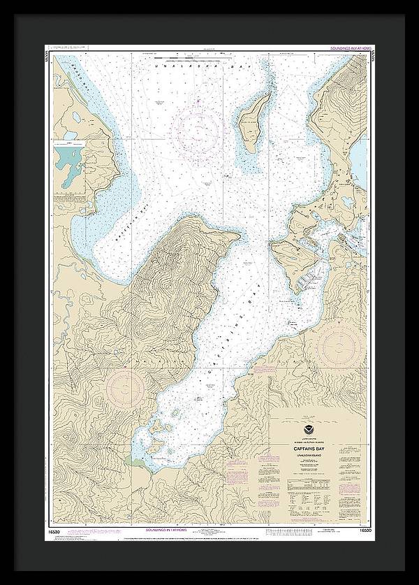 Nautical Chart-16530 Captains Bay - Framed Print