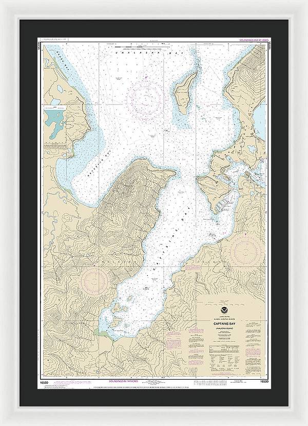 Nautical Chart-16530 Captains Bay - Framed Print