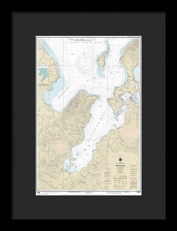 Nautical Chart-16530 Captains Bay - Framed Print