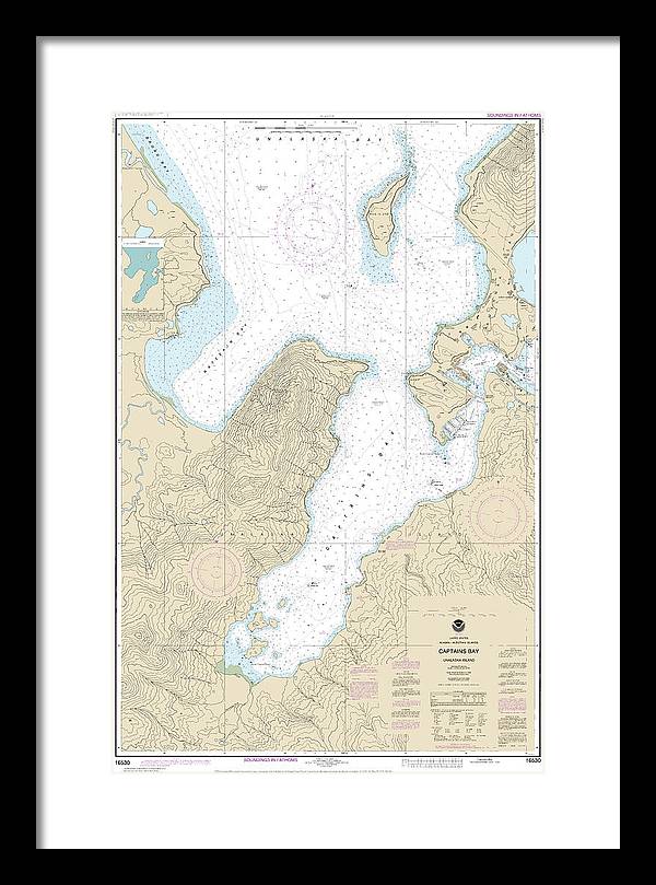 Nautical Chart-16530 Captains Bay - Framed Print