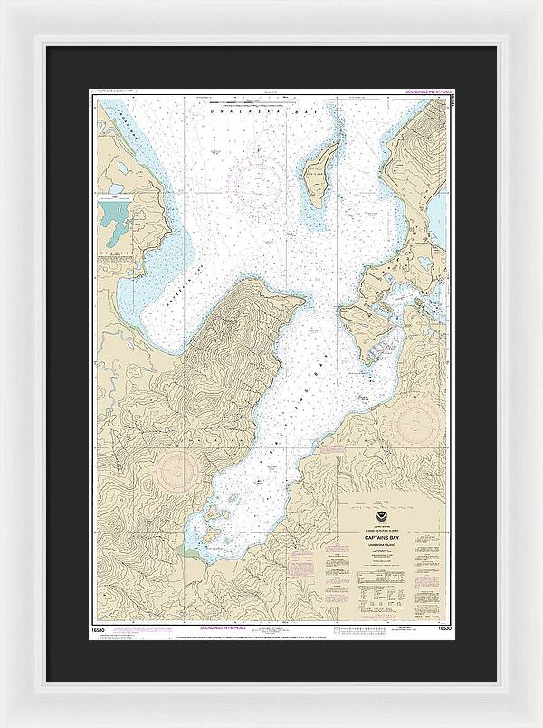 Nautical Chart-16530 Captains Bay - Framed Print