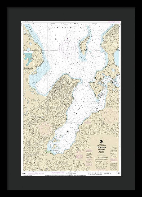 Nautical Chart-16530 Captains Bay - Framed Print