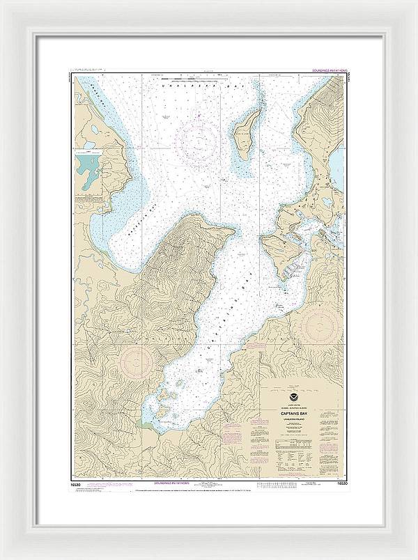 Nautical Chart-16530 Captains Bay - Framed Print