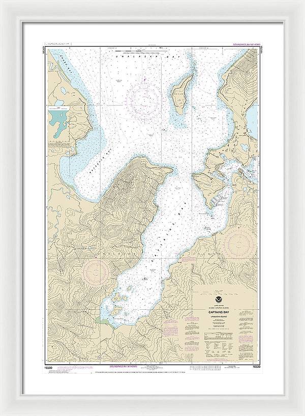 Nautical Chart-16530 Captains Bay - Framed Print