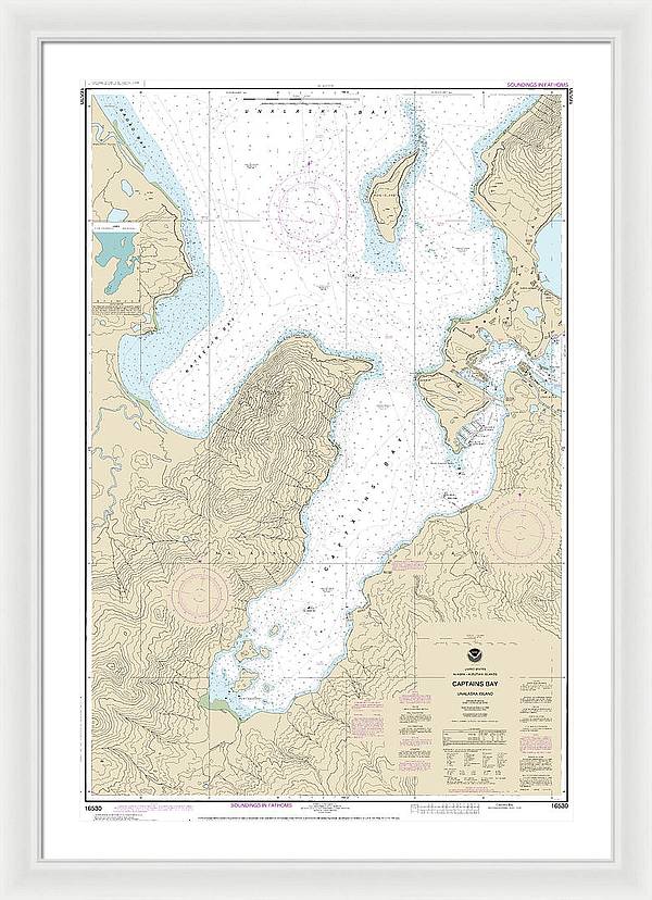 Nautical Chart-16530 Captains Bay - Framed Print