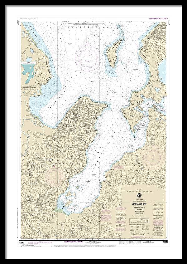 Nautical Chart-16530 Captains Bay - Framed Print