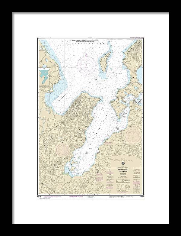 Nautical Chart-16530 Captains Bay - Framed Print