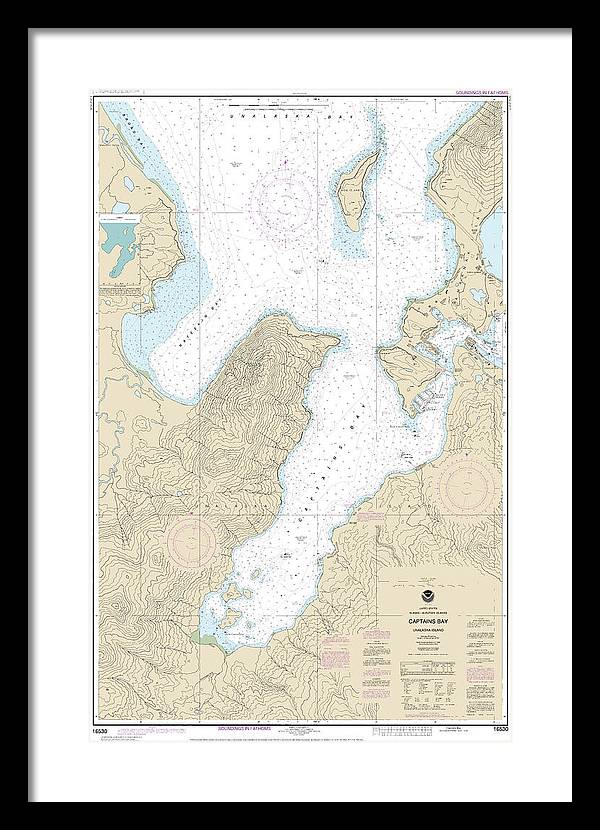 Nautical Chart-16530 Captains Bay - Framed Print