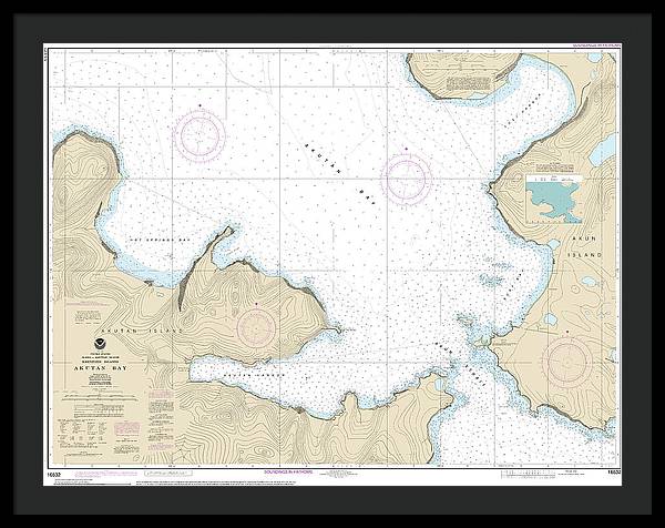 Nautical Chart-16532 Akutan Bay, Krenitzin Islands - Framed Print