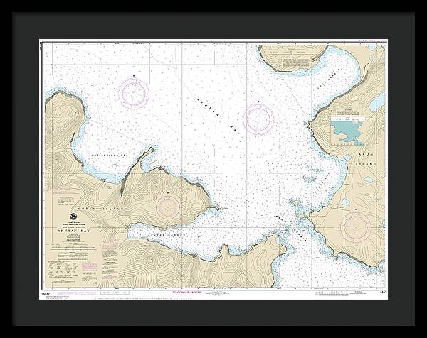 Nautical Chart-16532 Akutan Bay, Krenitzin Islands - Framed Print