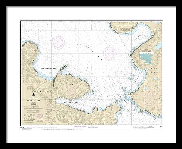 Nautical Chart-16532 Akutan Bay, Krenitzin Islands - Framed Print