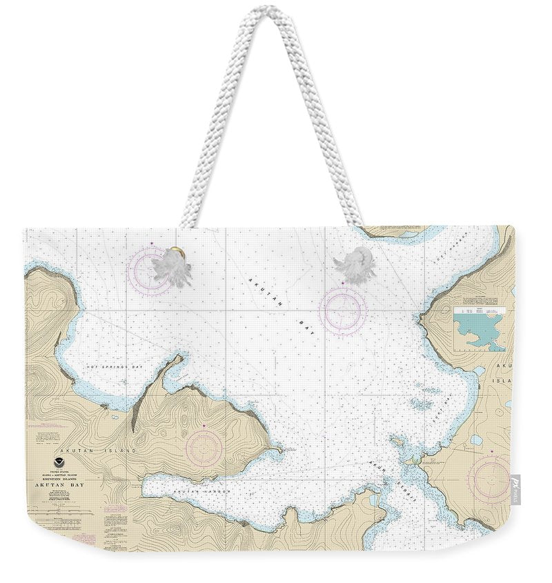 Nautical Chart-16532 Akutan Bay, Krenitzin Islands - Weekender Tote Bag