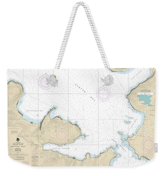 Nautical Chart-16532 Akutan Bay, Krenitzin Islands - Weekender Tote Bag