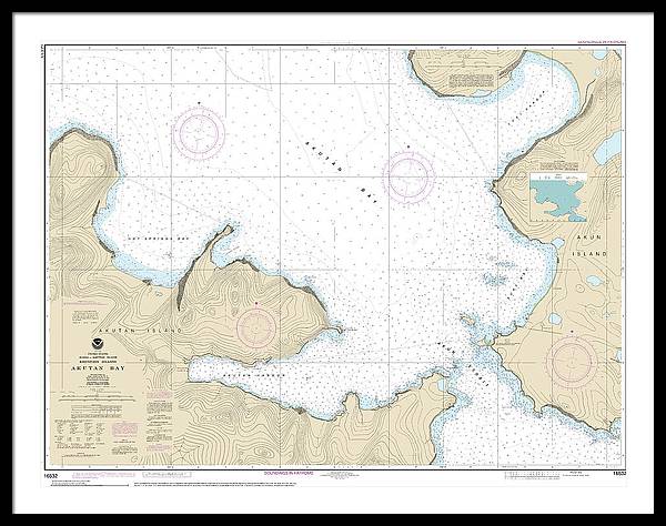 Nautical Chart-16532 Akutan Bay, Krenitzin Islands - Framed Print