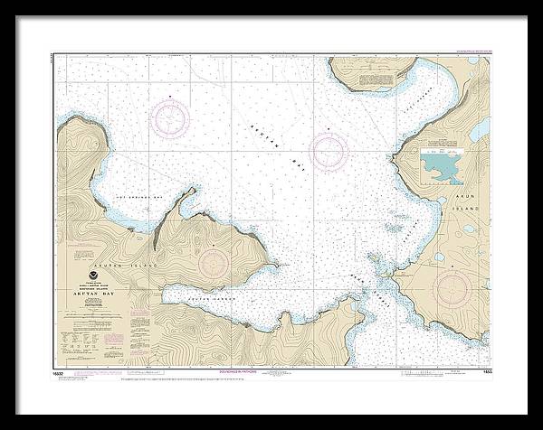 Nautical Chart-16532 Akutan Bay, Krenitzin Islands - Framed Print