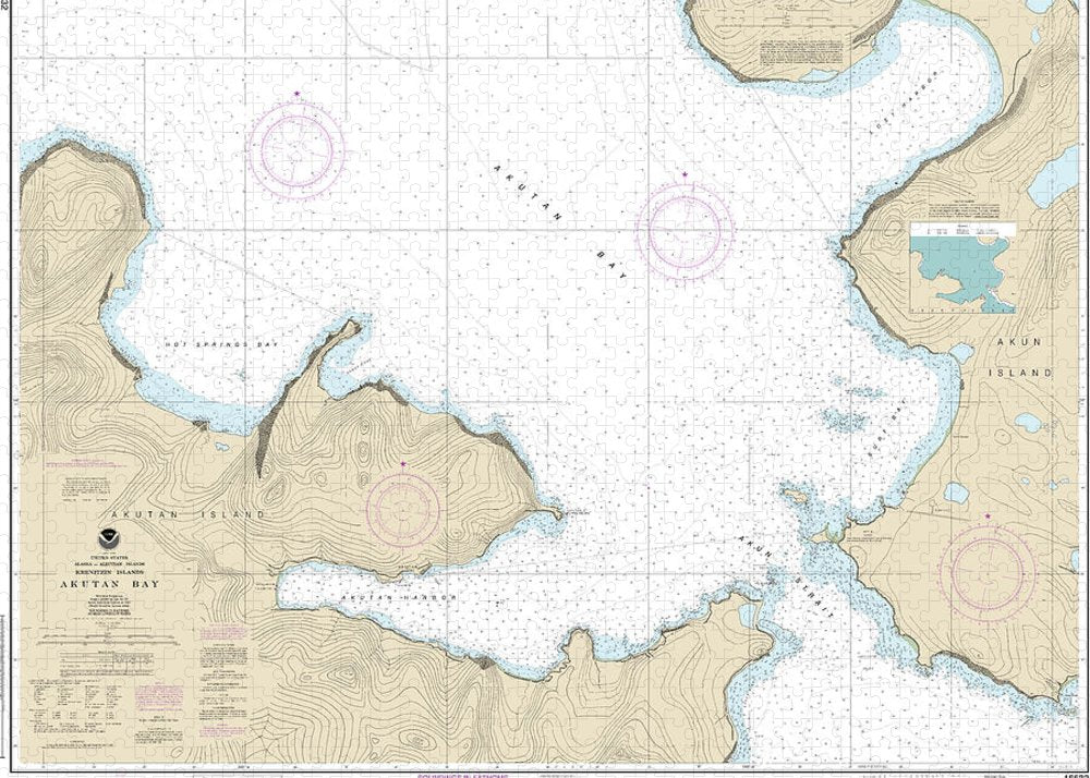 Nautical Chart-16532 Akutan Bay, Krenitzin Islands - Puzzle