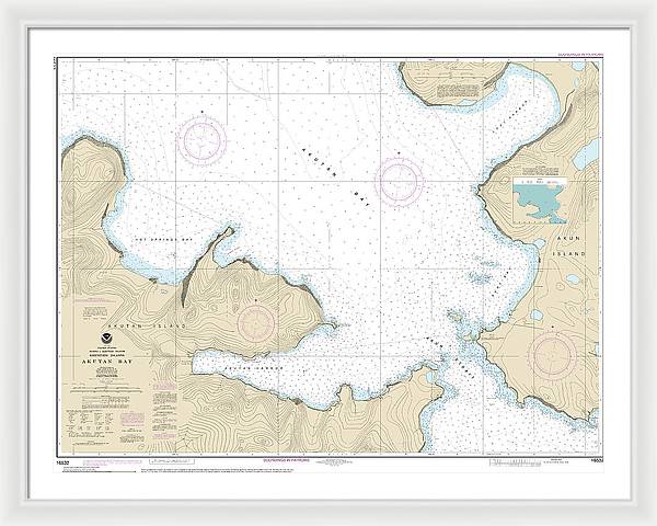 Nautical Chart-16532 Akutan Bay, Krenitzin Islands - Framed Print