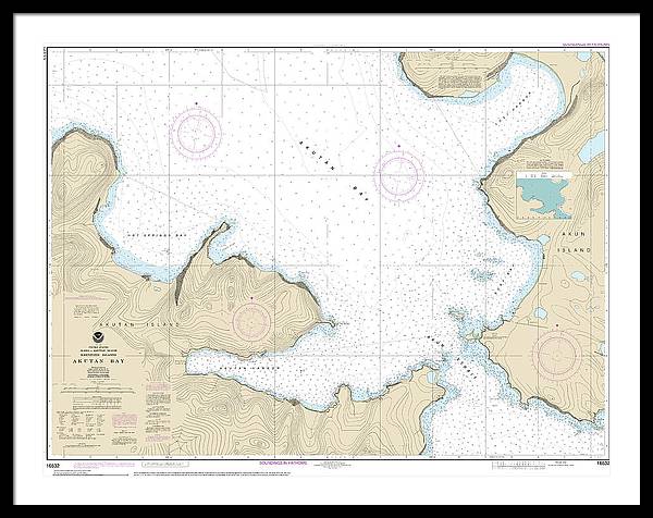 Nautical Chart-16532 Akutan Bay, Krenitzin Islands - Framed Print