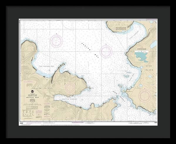 Nautical Chart-16532 Akutan Bay, Krenitzin Islands - Framed Print