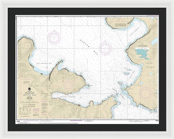 Nautical Chart-16532 Akutan Bay, Krenitzin Islands - Framed Print