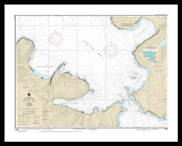 Nautical Chart-16532 Akutan Bay, Krenitzin Islands - Framed Print