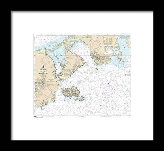A beuatiful Framed Print of the Nautical Chart-16535 Morzhovoi Bay-Isanotski Strait by SeaKoast