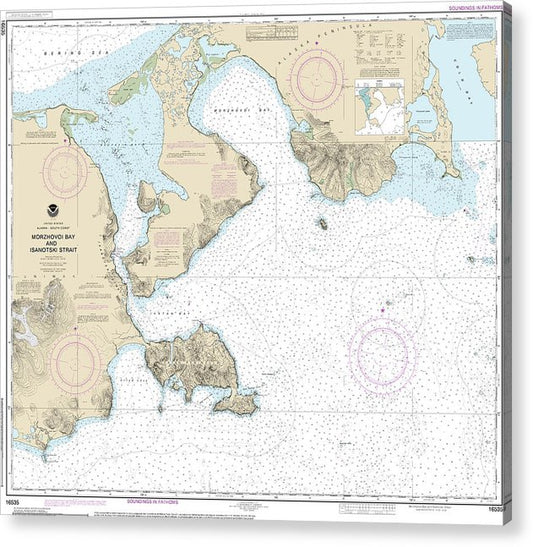 Nautical Chart-16535 Morzhovoi Bay-Isanotski Strait  Acrylic Print
