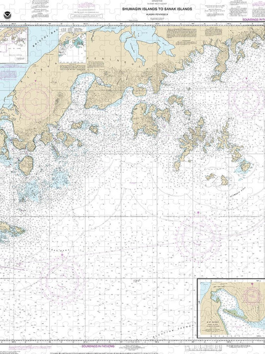 Nautical Chart 16540 Shumagin Islands Sanak Islands, Mist Harbor Puzzle