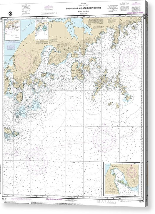 Nautical Chart-16540 Shumagin Islands-Sanak Islands, Mist Harbor  Acrylic Print