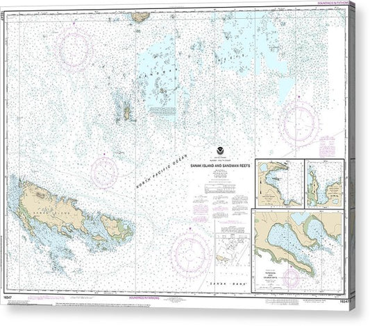Nautical Chart-16547 Sanak Island-Sandman Reefs, Northeast Harbor, Peterson-Salmon Bays, Sanak Harbor  Acrylic Print
