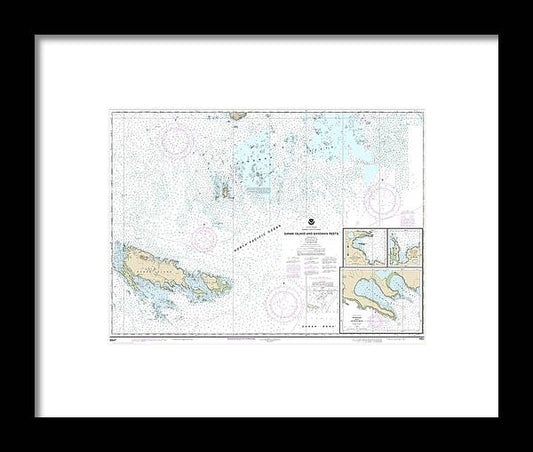 Nautical Chart-16547 Sanak Island-sandman Reefs, Northeast Harbor, Peterson-salmon Bays, Sanak Harbor - Framed Print