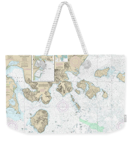 Nautical Chart-16549 Cold Bay-approaches, Alaska Pen, King Cove Harbor - Weekender Tote Bag