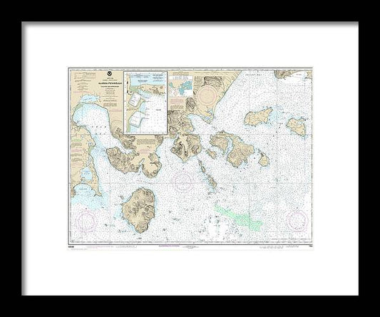 Nautical Chart-16549 Cold Bay-approaches, Alaska Pen, King Cove Harbor - Framed Print