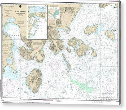 Nautical Chart-16549 Cold Bay-Approaches, Alaska Pen, King Cove Harbor  Acrylic Print